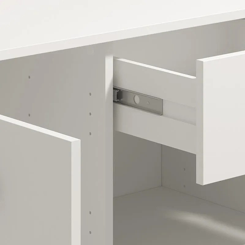 Κομότα - Μπουφές Vienne 3K1F Λευκό 138x40x90 εκ. 138x40x90 εκ.