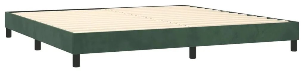 Πλαίσιο Κρεβατιού Boxspring Σκούρο Πράσινο 200x200 εκ Βελούδινο - Πράσινο