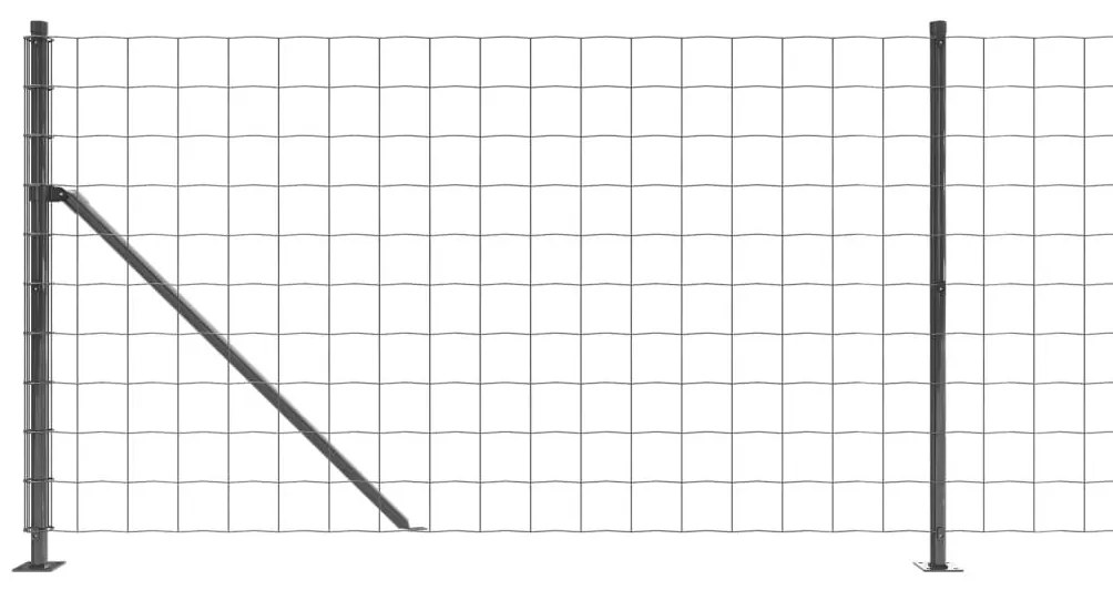 Συρματόπλεγμα Περίφραξης Ανθρακί 1 x 10 μ. με Βάσεις Φλάντζα - Ανθρακί