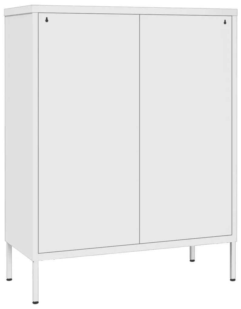 vidaXL Συρταριέρα Λευκή 80 x 35 x 101,5 εκ. από Ατσάλι