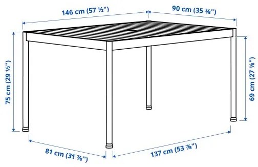 SEGERON/TEGELON τραπέζι και 4 καρέκλες εξωτερικού χώρου 295.012.33