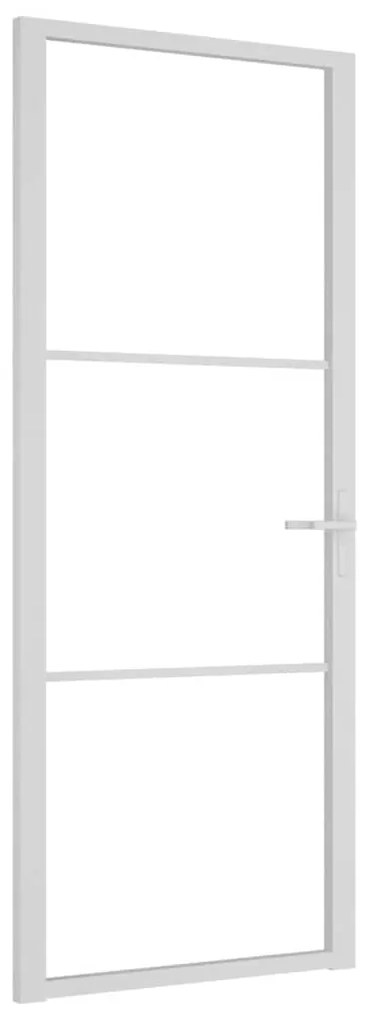 vidaXL Εσωτερική Πόρτα 83x201,5 εκ. Λευκό ESG Γυαλί και Αλουμίνιο