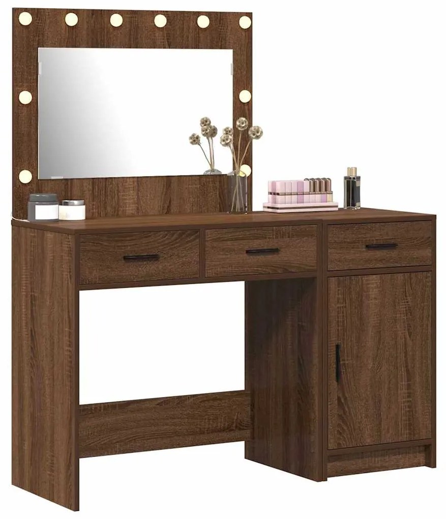 vidaXL Τραπέζι περιποίησης με συρτάρι 2 pcs Καφέ 40 x 41 x 75 εκ