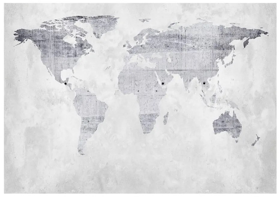 Αυτοκόλλητη ταπετσαρία γκρι παγκόσμιος χάρτης - 245x175