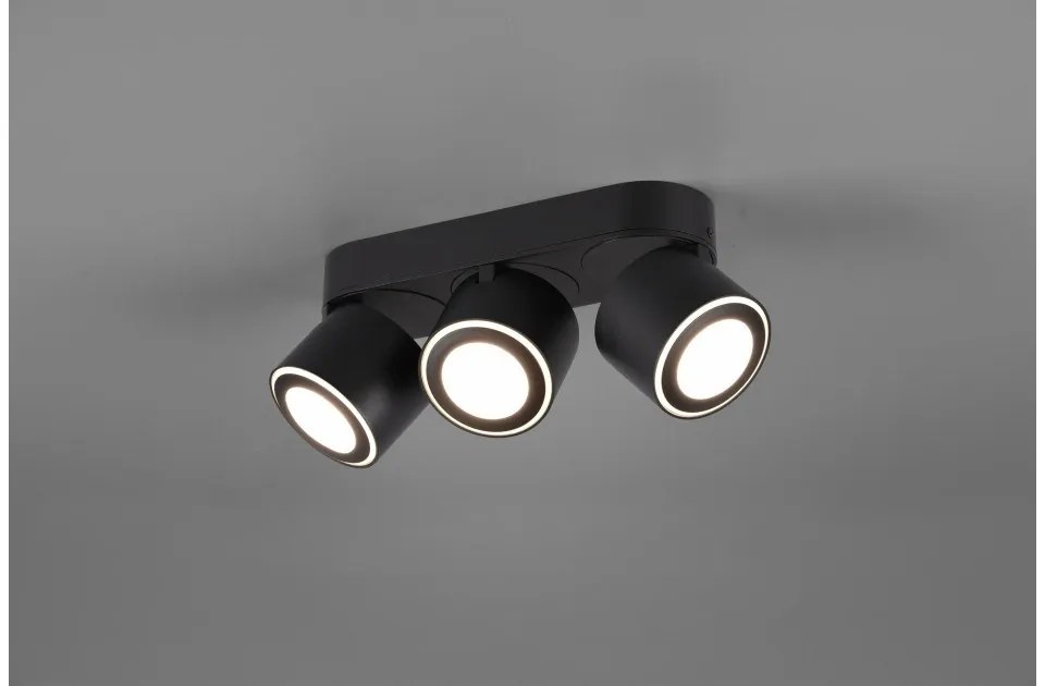 Σποτ Οροφής Χωνευτό/Επιφανειακό 3xLED 5W Κινητό Διπλή Πηγή Taurus Trio Lighting-652910332-Μαύρο 652910332