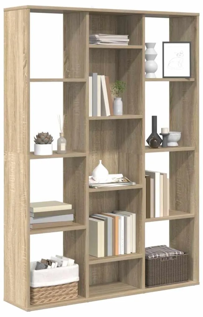 vidaXL Διαχωριστικό/Βιβλιοθήκη Sonoma Δρυς 100x24x140 εκ. Επεξ. Ξύλο