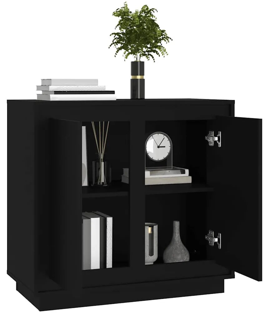 vidaXL Ντουλάπι Μαύρο 80 x 34 x 75 εκ. από Επεξεργασμένο Ξύλο