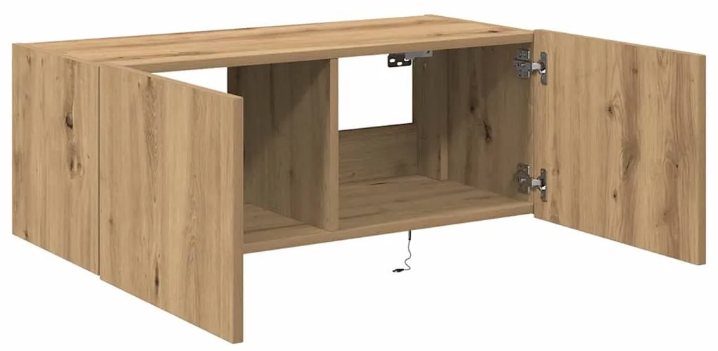 vidaXL Ντουλάπι Τηλεόρασης Τοίχου artisan δρυς 80 x 35 x 31 cm