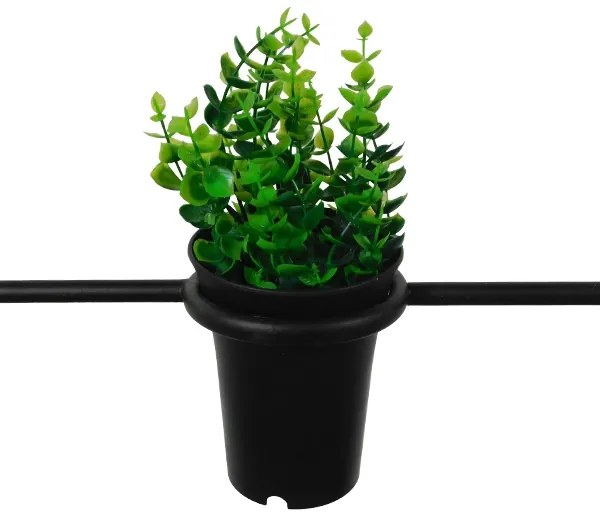 GloboStar FLOWERPOT 10001209 Μοντέρνο Κρεμαστό Φωτιστικό Οροφής Μονόφωτο 1 x E27 Μαύρο Μεταλλικό με Διακοσμητικό Φυτό Φ34 x Y34cm