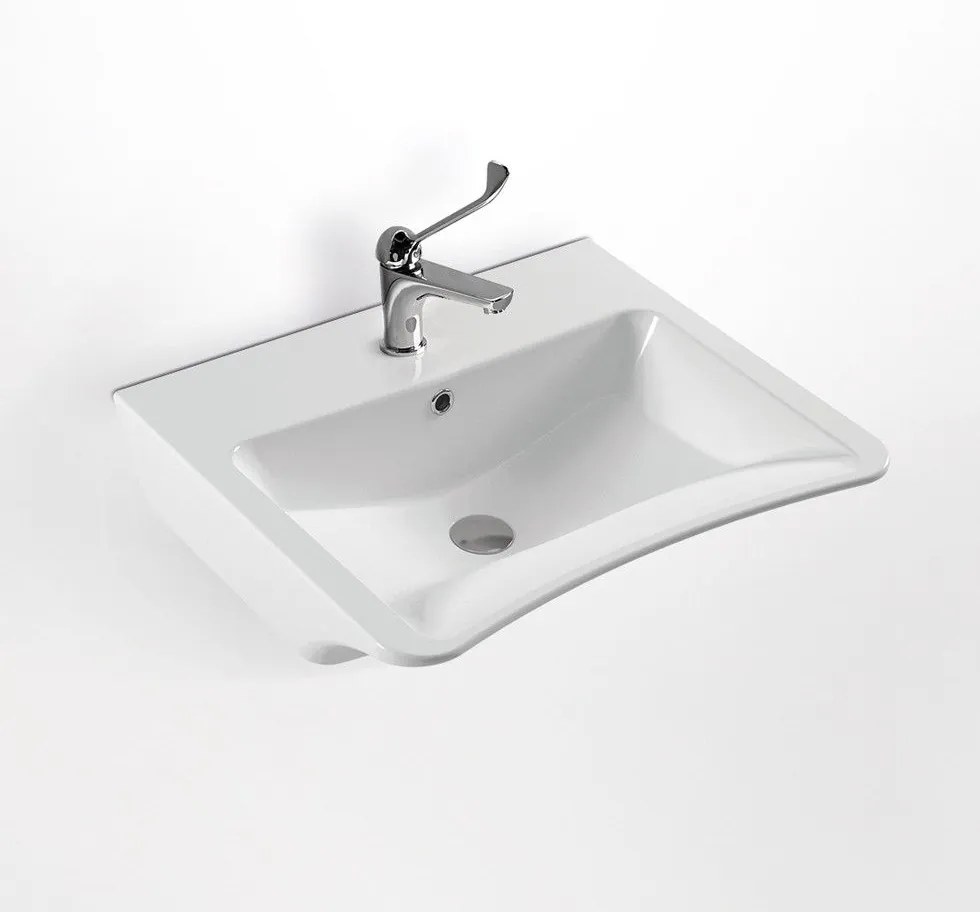 Serel Senior 3044 Κρεμαστός Νιπτήρας Εργονομικού Σχεδιασμού για Α.Μ.Ε.Α. με στήριξη για τους αγκώνες 67,5x55,5 cm