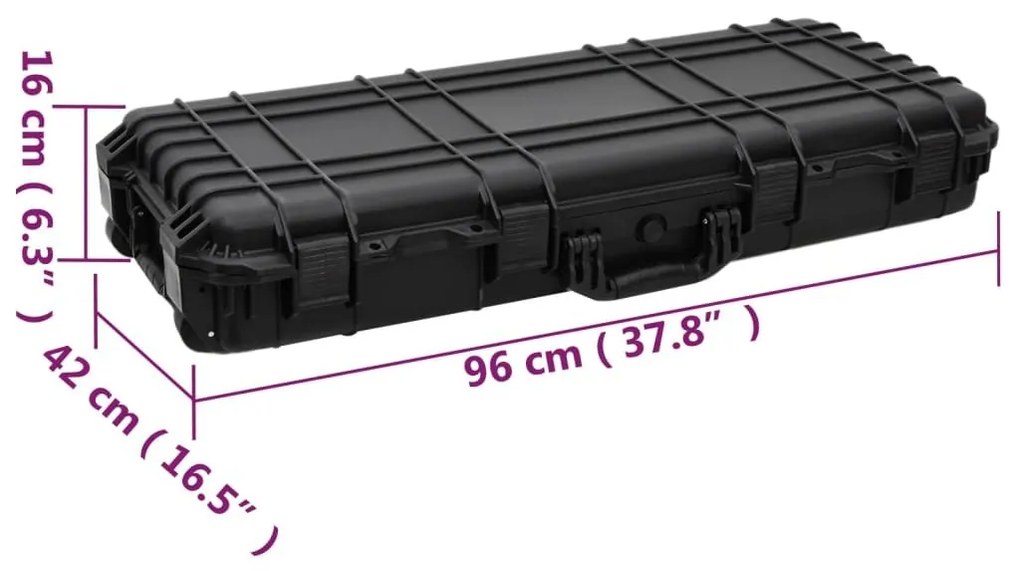 Θήκη Πτήσης με Ρόδες Μαύρη 96 x 42 x 167 εκ. από Πολυπροπυλένιο - Μαύρο