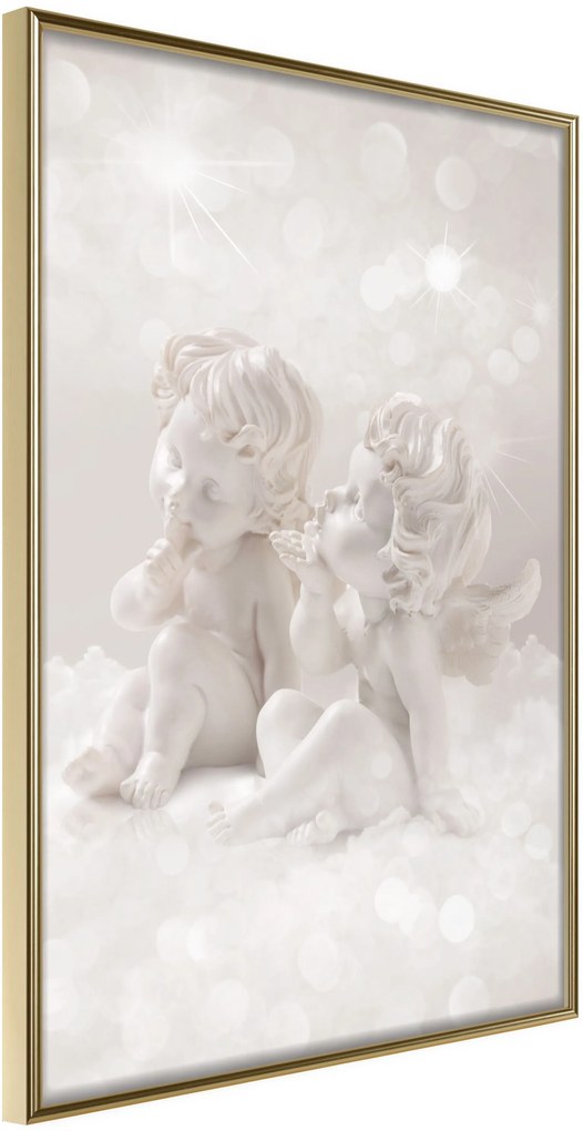 Αφίσα - Cute Angels - 30x45 - Χρυσό - Χωρίς πασπαρτού