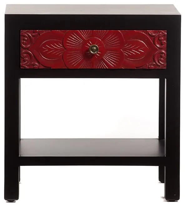 Artekko Chinoise Handmade Flower Bed Side Table with 1 Drawer (47x34x50) Artekko 305-2153