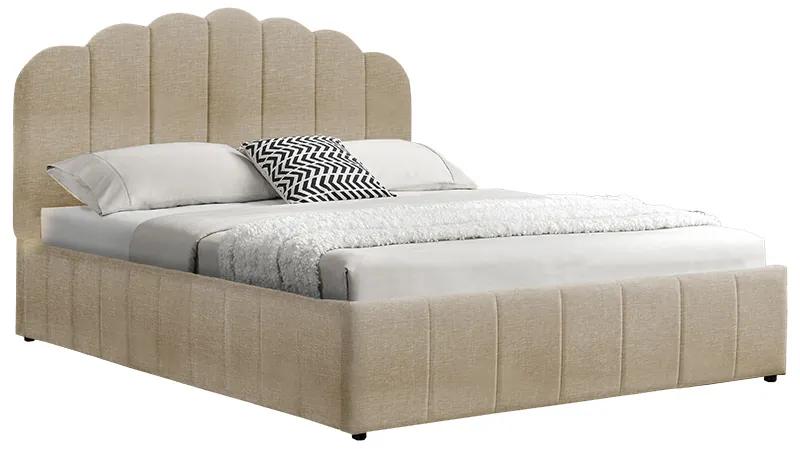 Κρεβάτι διπλό Tatiana pakoworld ύφασμα μπεζ με αποθηκευτικό χώρο 160x200εκ Model: 234-000002