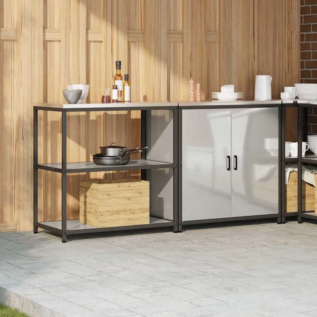 vidaXL Σετ Αποθήκευσης Κουζίνας 2 pcs Ασημί Επικαλυμμένος Χάλυβας