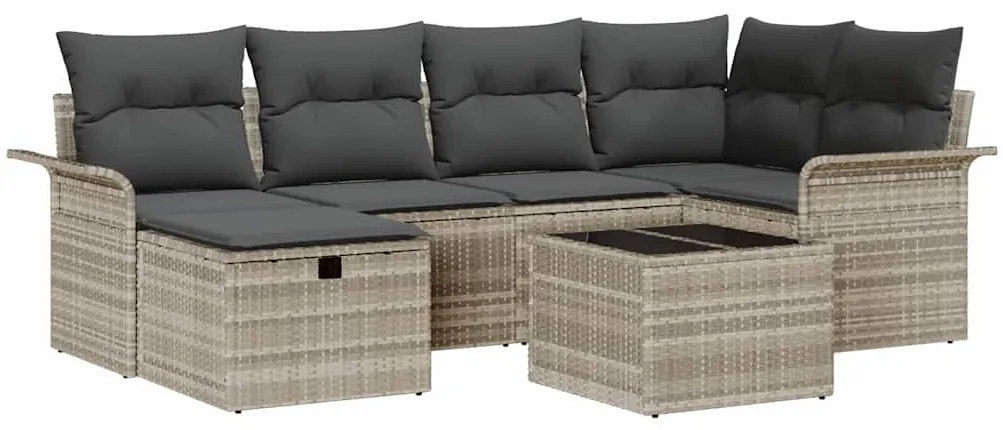 vidaXL Σετ Καναπέ Κήπου 7 pcs Ανοιχτό γκρι 242.5 x 132.5 x 85 εκ.