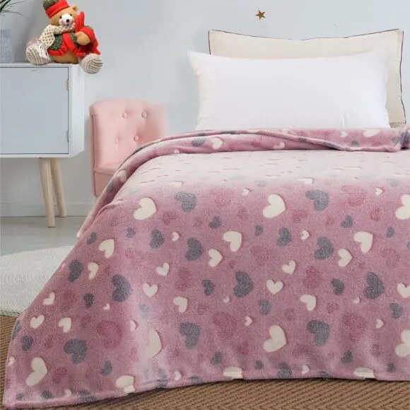 Beauty Home Κουβέρτα μονή φωσφορίζουσα Flash Art 6137 160x220 Ροζ