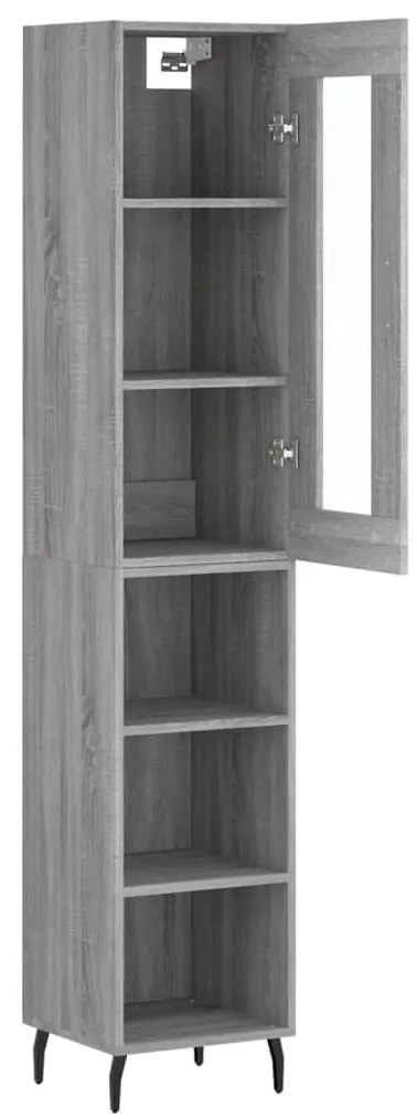 vidaXL Μπουφές Sonoma Γκρι 34,5 x 34 x 180 εκ. από Επεξεργασμένο Ξύλο