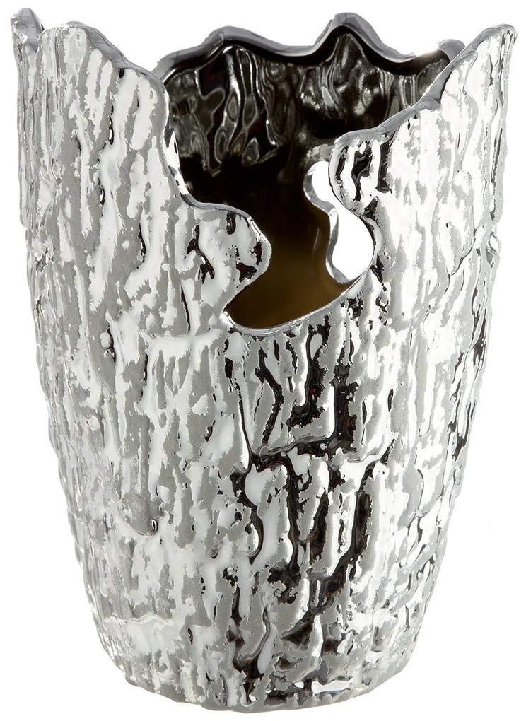 Βάζο Κωνικό Κεραμικό Ασημί Χρώμα D13X19Cm D13X19Cm