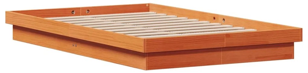 vidaXL Πλαίσιο Κρεβατιού LED Καφέ Κεριού 120x200εκ Μασίφ Ξύλο Πεύκου