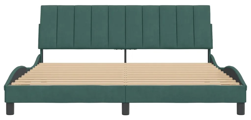 vidaXL Σκελετός Κρεβατιού Χωρίς Στρώμα Hanko Πράσινο 180x200εκ. Βελούδινο