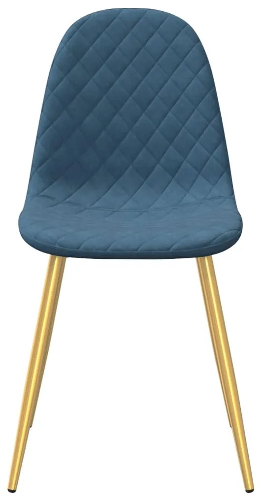 vidaXL Καρέκλες Τραπεζαρίας 2 τεμ. Μπλε Βελούδινες