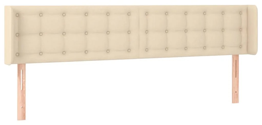 vidaXL Κεφαλάρι με Πτερύγια Κρεμ 203x16x78/88 εκ. Υφασμάτινο