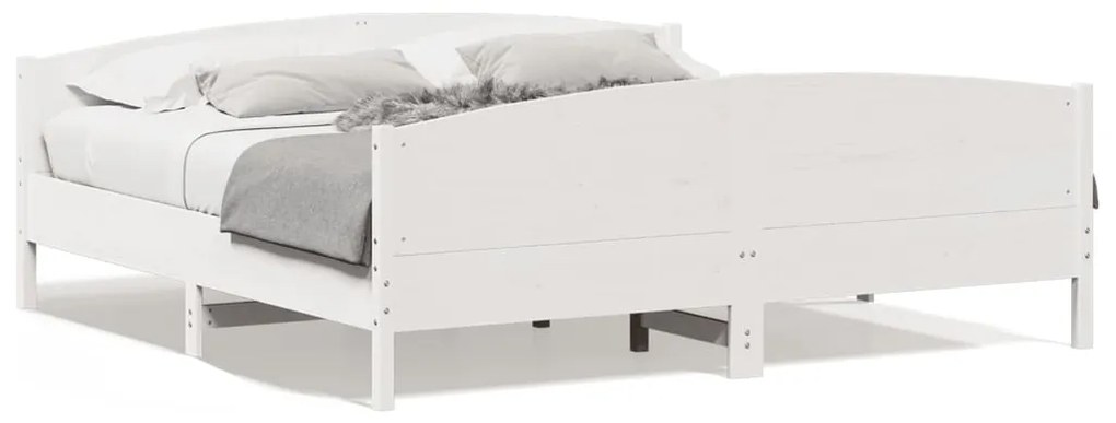 vidaXL Σκελετός Κρεβ. Χωρίς Στρώμα Λευκό 180x200 εκ Μασίφ Πεύκο