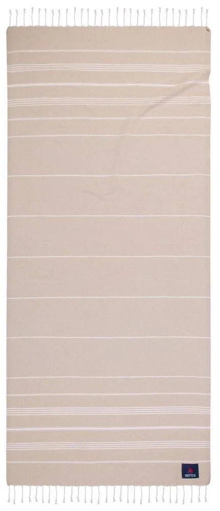 Πετσέτα Θαλάσσης - Παρεό 3808 Beige Greenwich Polo Club Θαλάσσης 80x180cm 100% Cotton