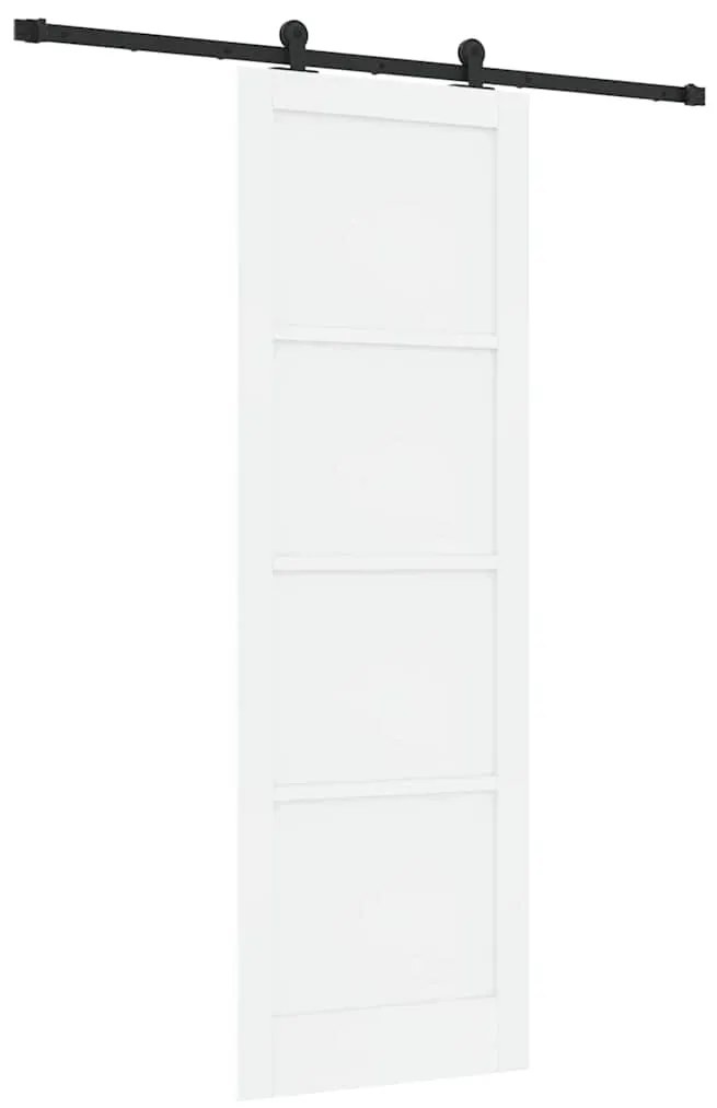 vidaXL Σετ Συρόμενης Πόρτας Λευκό και μαύρο 78 x 232 cm