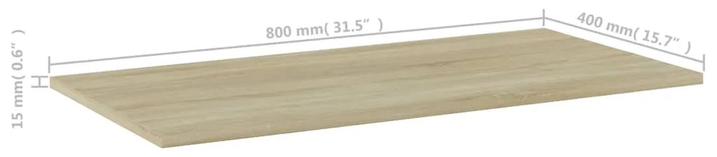 vidaXL Ράφια Βιβλιοθήκης 4 τεμ. Sonoma Δρυς 80x40x1,5 εκ. Μοριοσανίδα