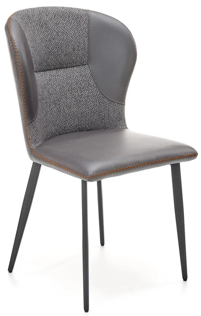 Καρέκλα Houston 1311, Σκούρο γκρι, 89x50x58cm, 7 kg, Ταπισερί, Οικολογικό δέρμα, Μεταλλικά | Epipla1.gr