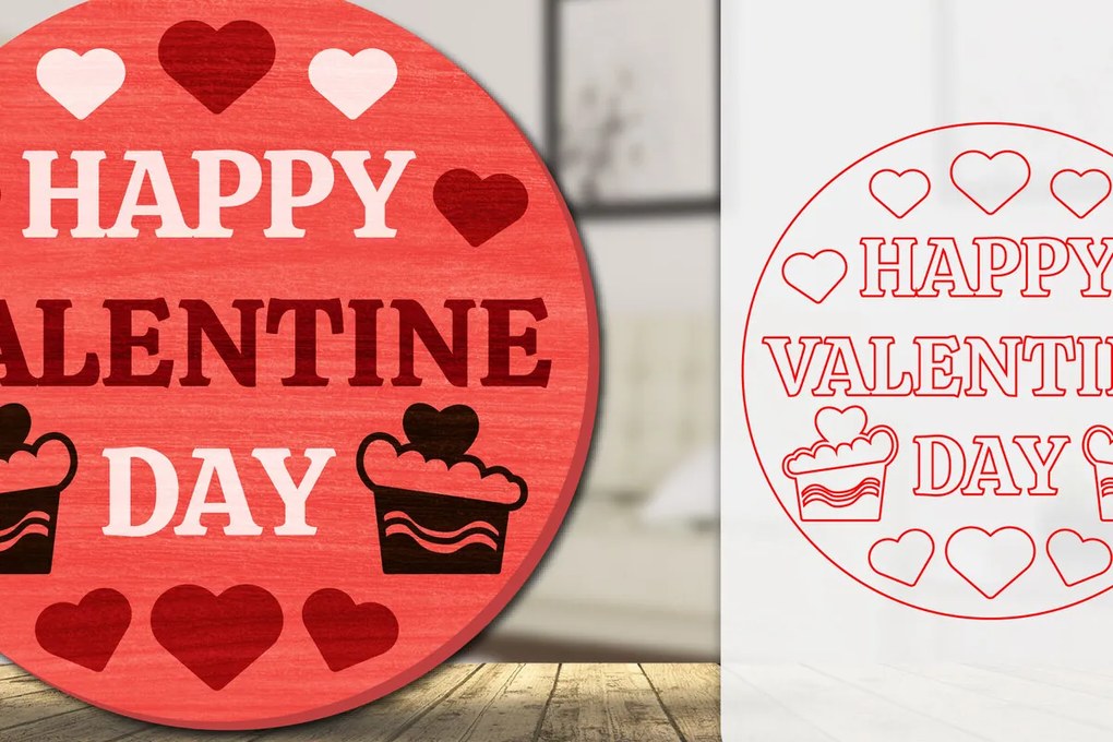 Intra απο ξύλο plywood 3mm-4mm πάχος – Καλώς ήρθατε Sign Valentine Door Lasercut Δίασταση  40x30 cm INTRAFABR-114811359