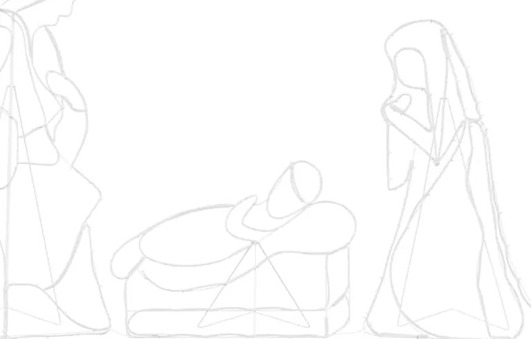 vidaXL Φωτισμένο Σκηνικό Γεννηθέντος Πολύχρωμο 112 x 72 εκ PVC