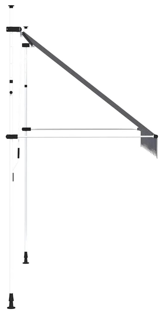 vidaXL Τέντα Συρόμενη Χειροκίνητη Μπλε με Λευκές Ρίγες 250 εκ.