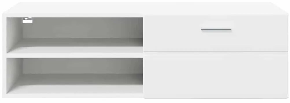 vidaXL Ντουλάπι TV με ράφι Λευκό 100.5 x 39 x 30 εκ Επεξεργασμένο ξύλο