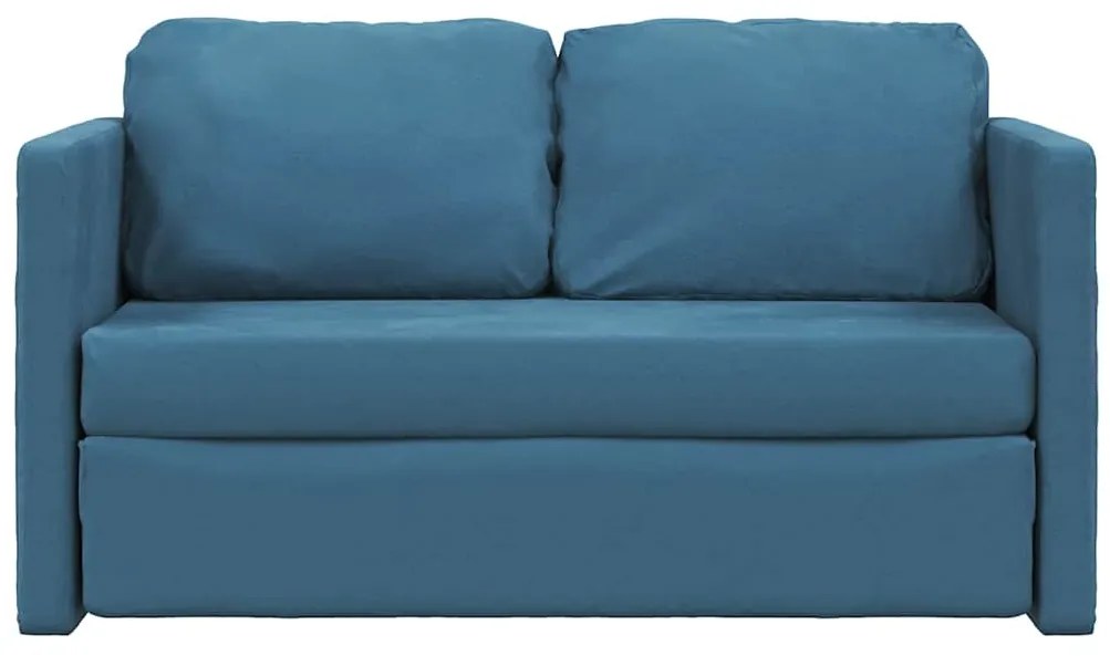 vidaXL Καναπές-Κρεβάτι Δαπέδου 2 σε 1 Μπλε 122x204x55 εκ. Βελούδινος