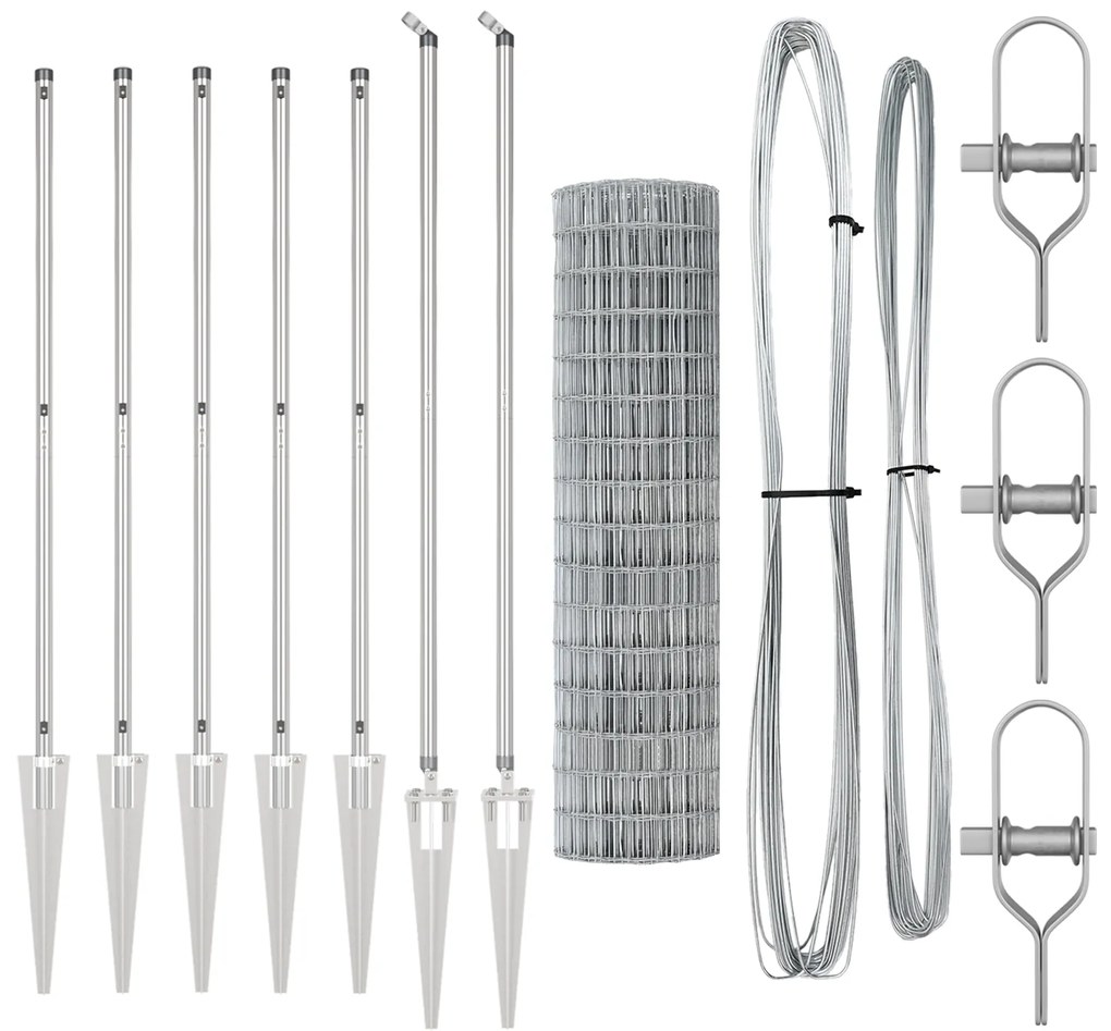 vidaXL Euro Fence με 7 Στερεωτικές Σφήνες 1.4x10 μ Γαλβανισμένος Χάλυβας