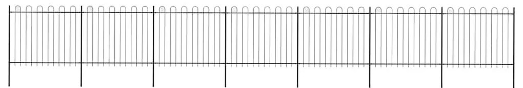 vidaXL Φράχτης Κήπου με Κορυφή από Ατσάλι, Μαύρος 1248 x 150 εκ.