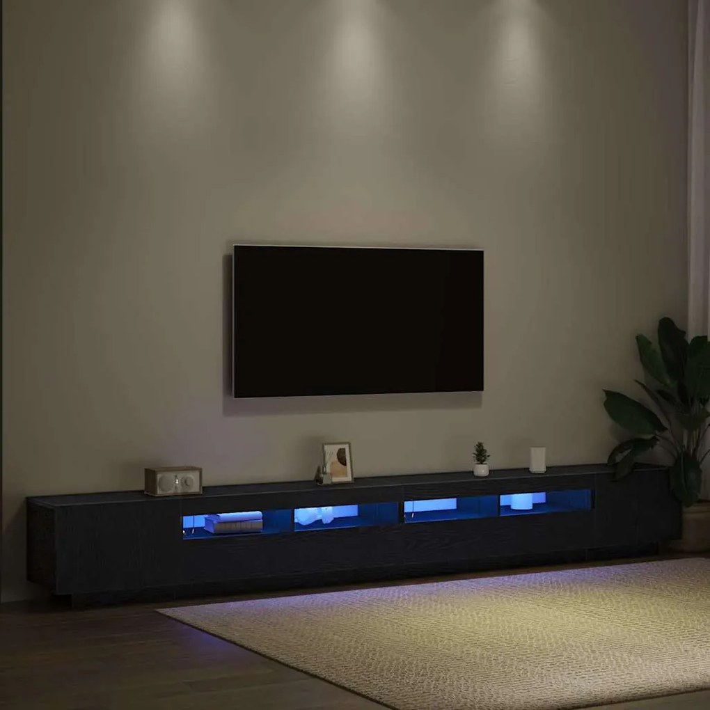 vidaXL Ντουλάπι TV 3 pcs Μαύρο 300 x 35 x 40 εκ Επεξεργασμένο ξύλο
