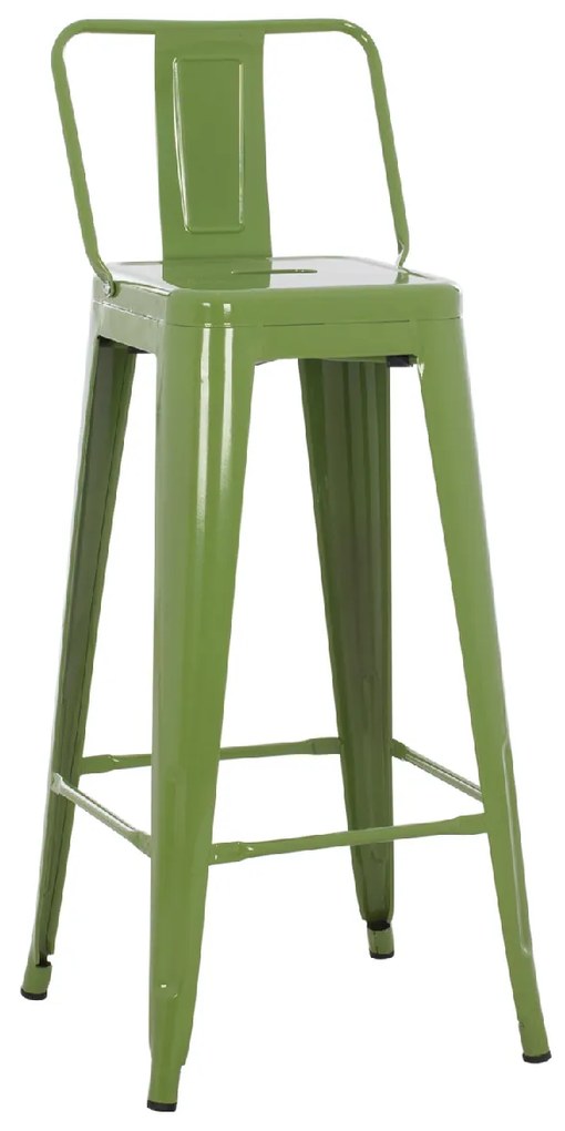 ΣΚΑΜΠΟ BAR ME ΠΛΑΤΗ ΜΕΤΑΛΛΙΚΟ MELITA-PRO HM8643.53 LIGHT OLIVE GREEN 42x42x100Υεκ.