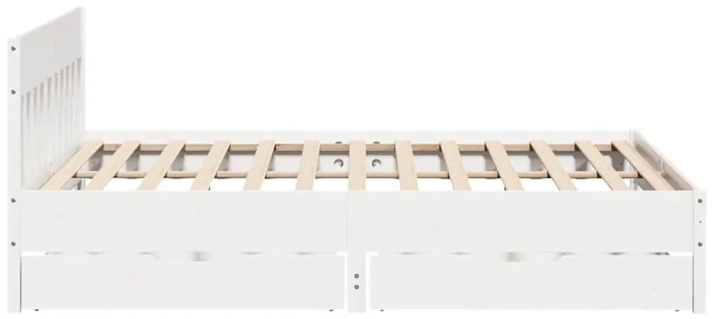 vidaXL Σκελετός Κρεβ. Χωρίς Στρώμα Λευκό 180x200 εκ Μασίφ Πεύκο