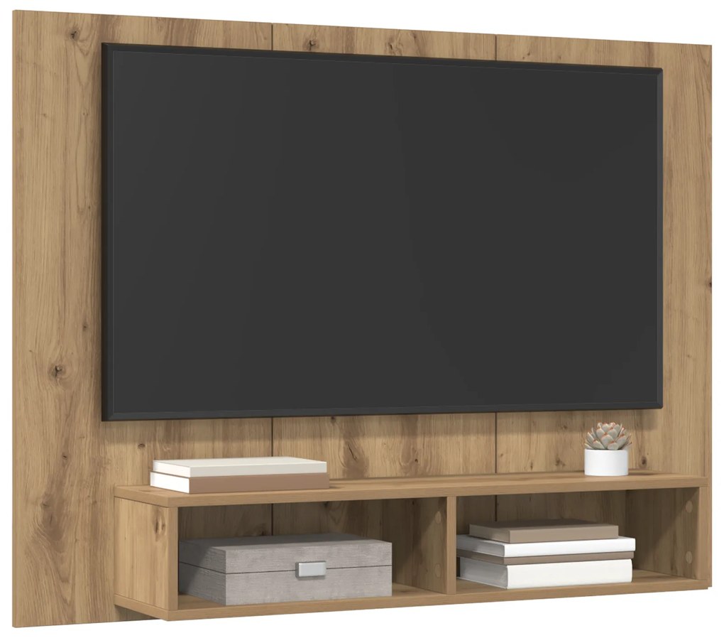 vidaXL Τηλεοπτική Κάβα Τοίχου artisan δρυς 120 x 23.5 x 90 εκ.