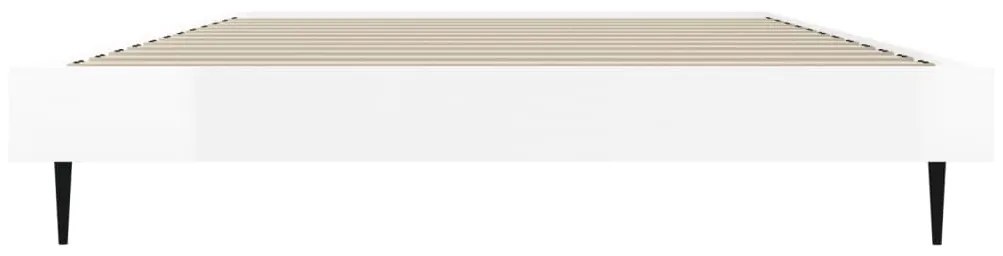 vidaXL Πλαίσιο Κρεβατιού Γυαλιστερό Λευκό 90x190 εκ Επεξεργασμένο Ξύλο