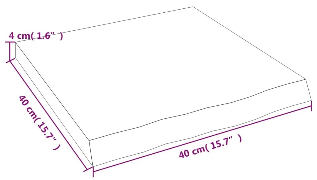 Πάγκος Μπάνιου Σκούρο Καφέ 40x40x(2-4) εκ. Επεξ. Μασίφ Ξύλο - Γκρι