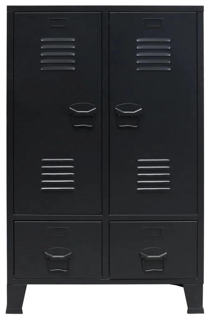 vidaXL Ντουλάπι με Βιομηχανικό Στιλ Μαύρο 67 x 35 x 107 εκ. Μεταλλικό