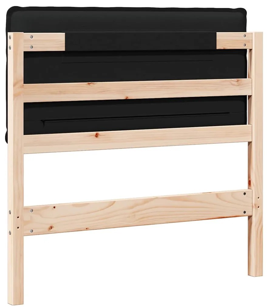 vidaXL Ταπετσαρισμένο κεφαλάρι με κεφαλάρι Φυσικό και Μαύρο 80 cm