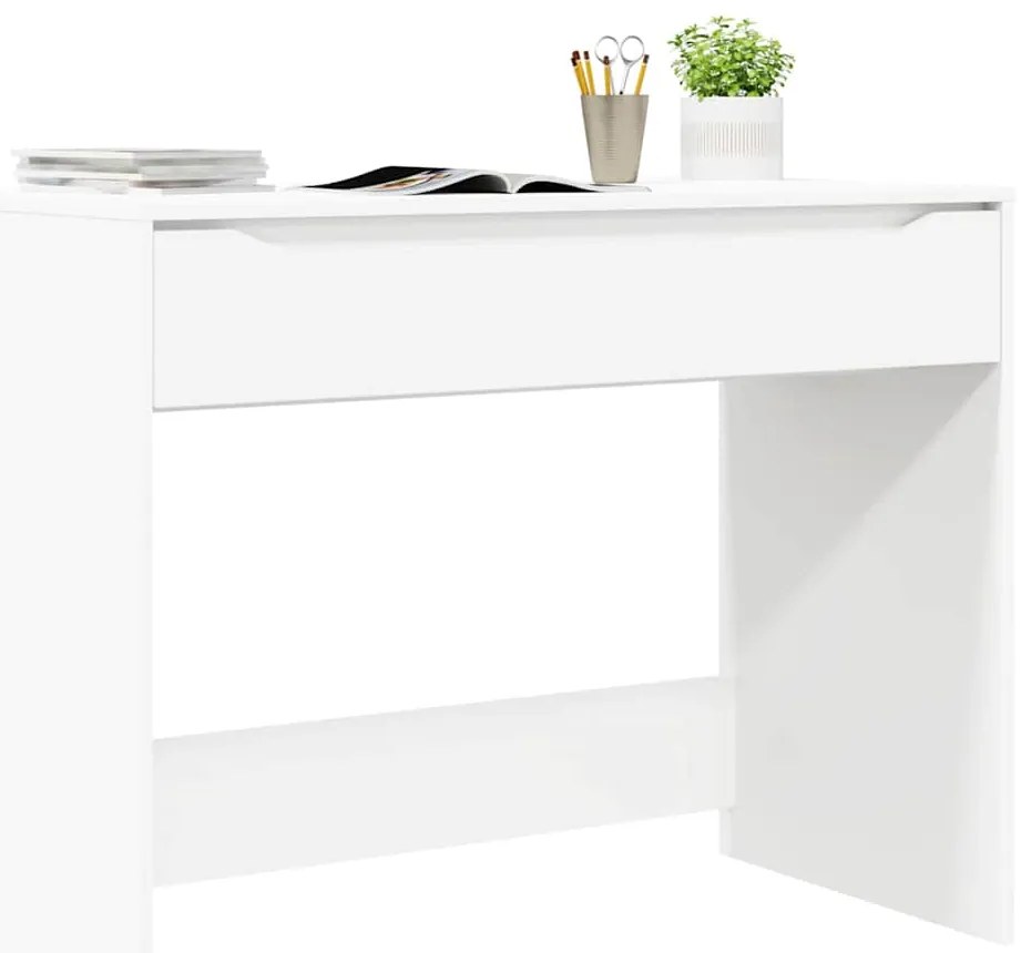 vidaXL Γραφείο με συρτάρι Λευκό 100 x 50 x 78 εκ Επεξεργασμένο ξύλο