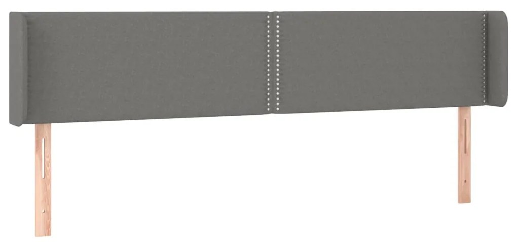 vidaXL Κεφαλάρι Κρεβατιού LED Σκούρο Γκρι 203x16x78/88 εκ. Υφασμάτινο