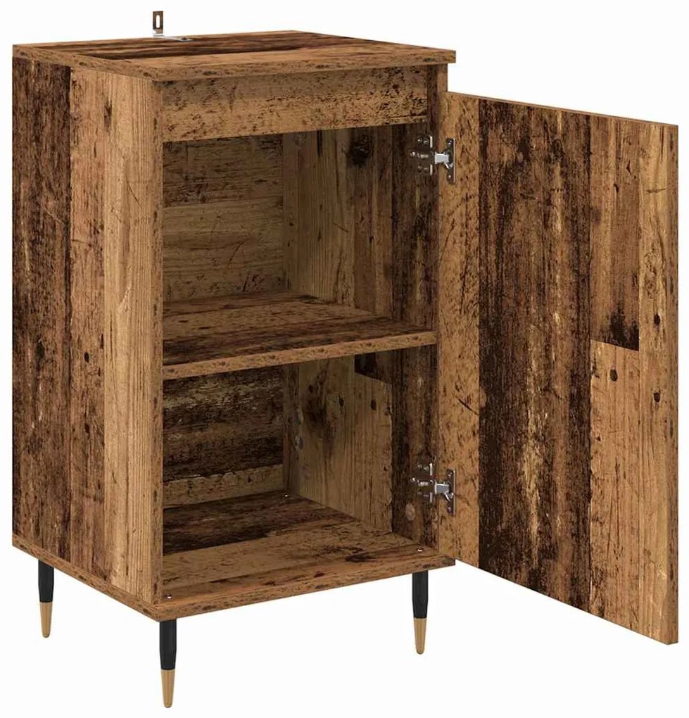 vidaXL Πλαϊνό γραφείο 2 pcs Παλιό Ξύλο 40 x 35 x 70 εκ.